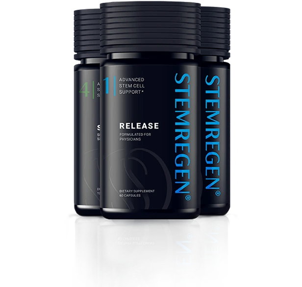 Three black bottles of Stemregen