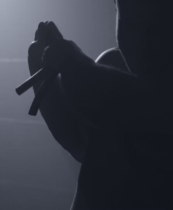 Silhouette of boxer training