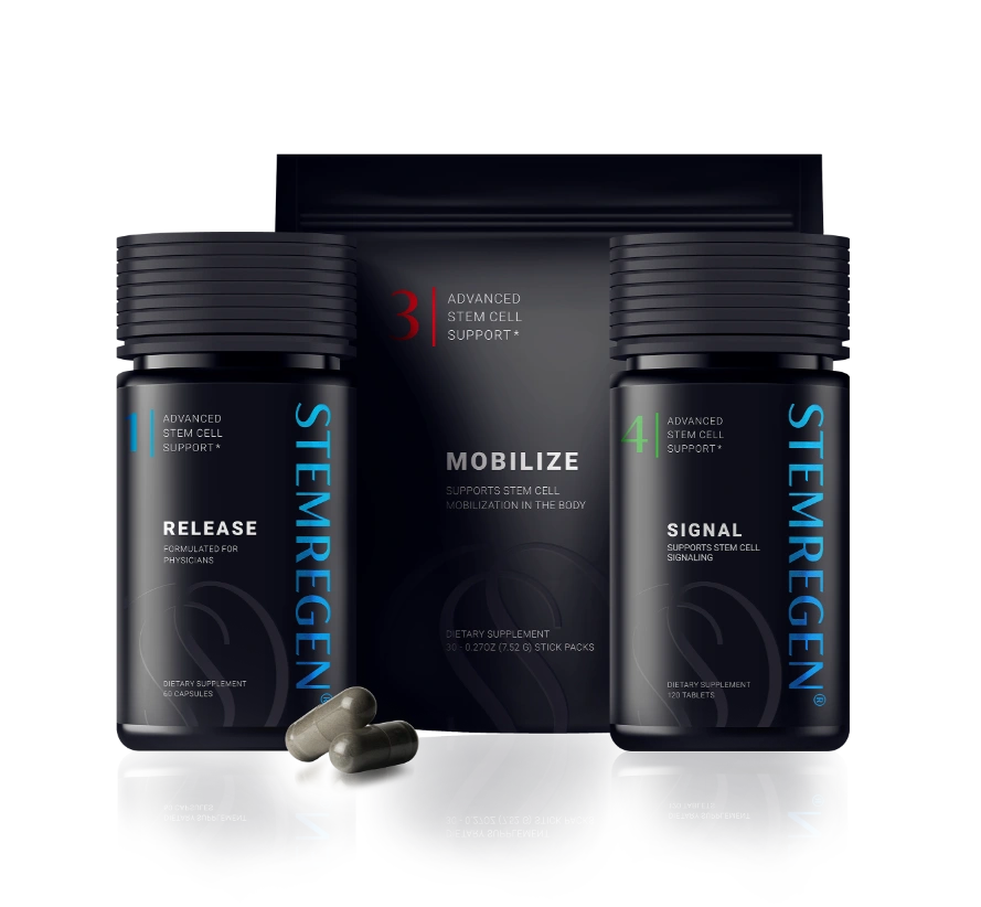 Stemregen supplement bottles and packaging