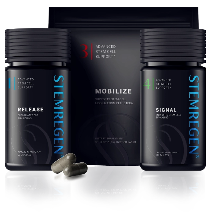 Grouping of Stemregen Protocol supplement bottles