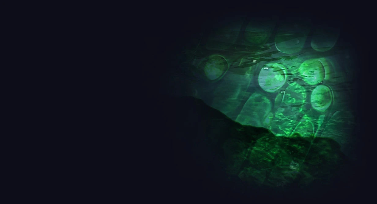 Green glowing StemAFA™ on a dark background